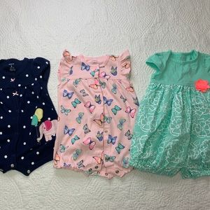 Romper Set  size 3M and 2 in size 6M by Carter’s